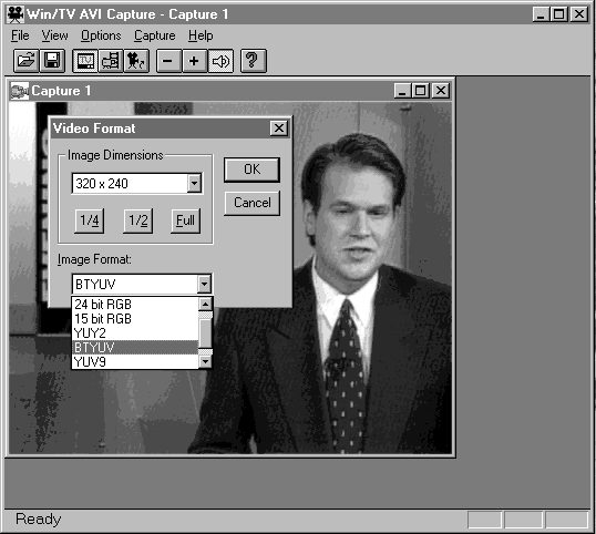 Setting the BTYUV color format