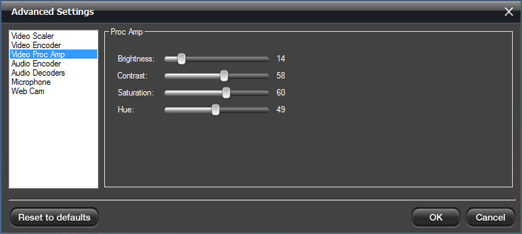 Color settings